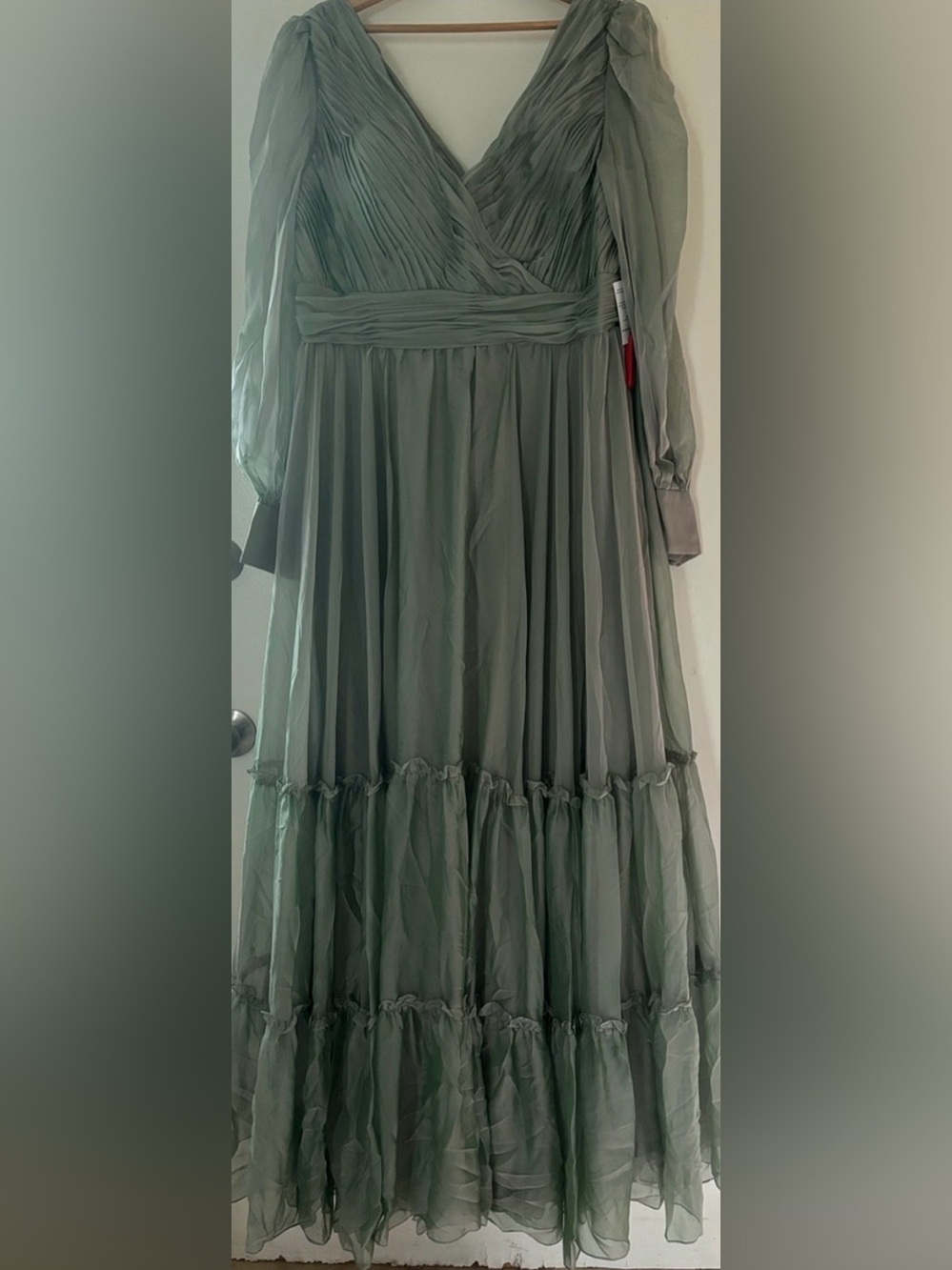Mac Dauggal Long Chiffon Wrap Maxi Dress